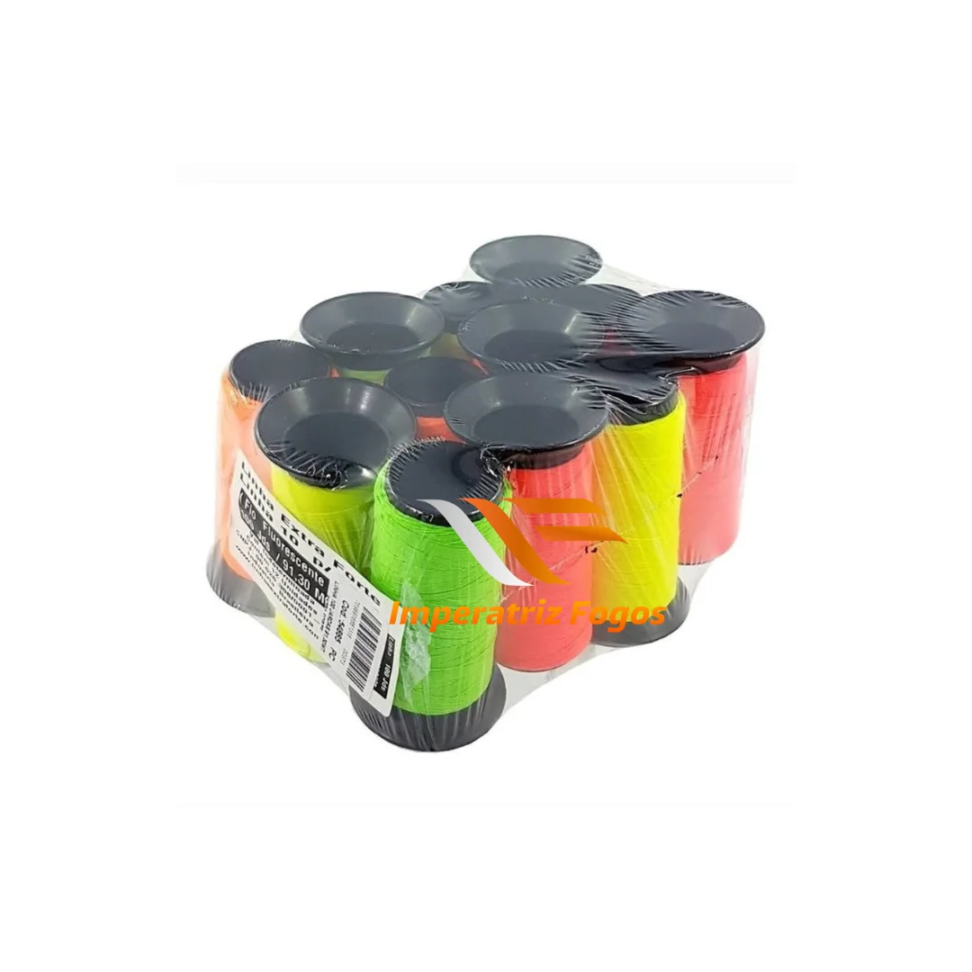 Linha Extra Forte 100 Jardas Fluorescente C/12 Unidades